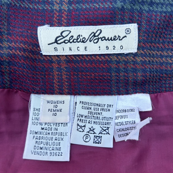 Vintage Eddie Bauer wrap tartan plaid skirt lined - Picture 5 of 5